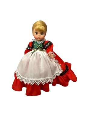 Vintage Madame Alexander Marmee Doll 9” Little Women Red Dress Hard Plastic Coll